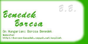 benedek borcsa business card